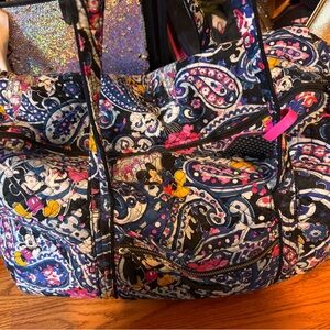 Vera Bradley Black and Blue Tote Bag with Quilted Paisley Design